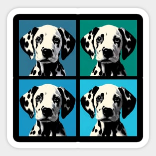 Pop Retro Dalmatian Art Painting - Cute Puppy Sticker